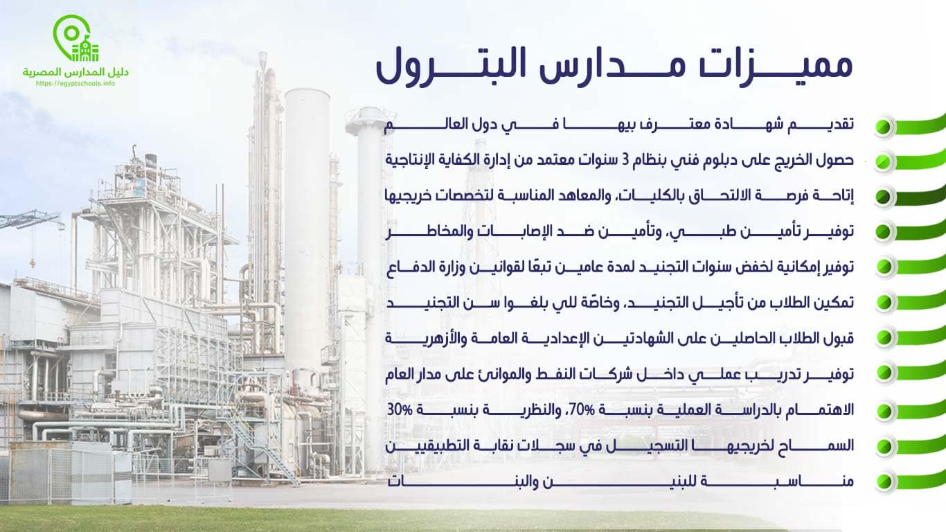الكشف عن بدائل الثانوية العامة 2025 مدارس البترول تعرف على الأقسام وشروط القبول 3 مدارس البترول الجديدة