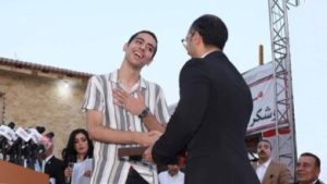 إبرام يوسف الأول على الجمهورية في علمي رياضيات ومحافظ الجيزة يوجه له رسالة رفعت راسنا 3 الطالب إبرام يوسف