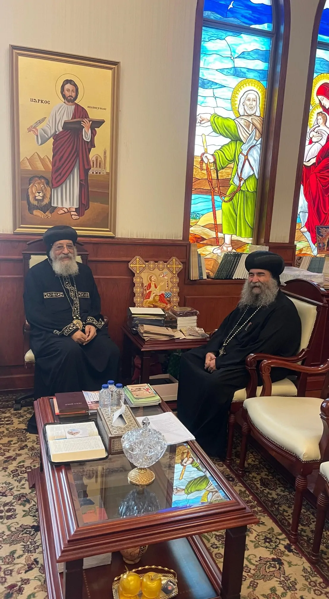بالصور تفاصيل لقاء البابا تواضروس الثاني برئيس أساقفة هامبورج واستقبال نيافة الأنبا دانيال الأنبا بولا 4 لقاء البابا تواضروس الثاني بالأنبا يوأنس
