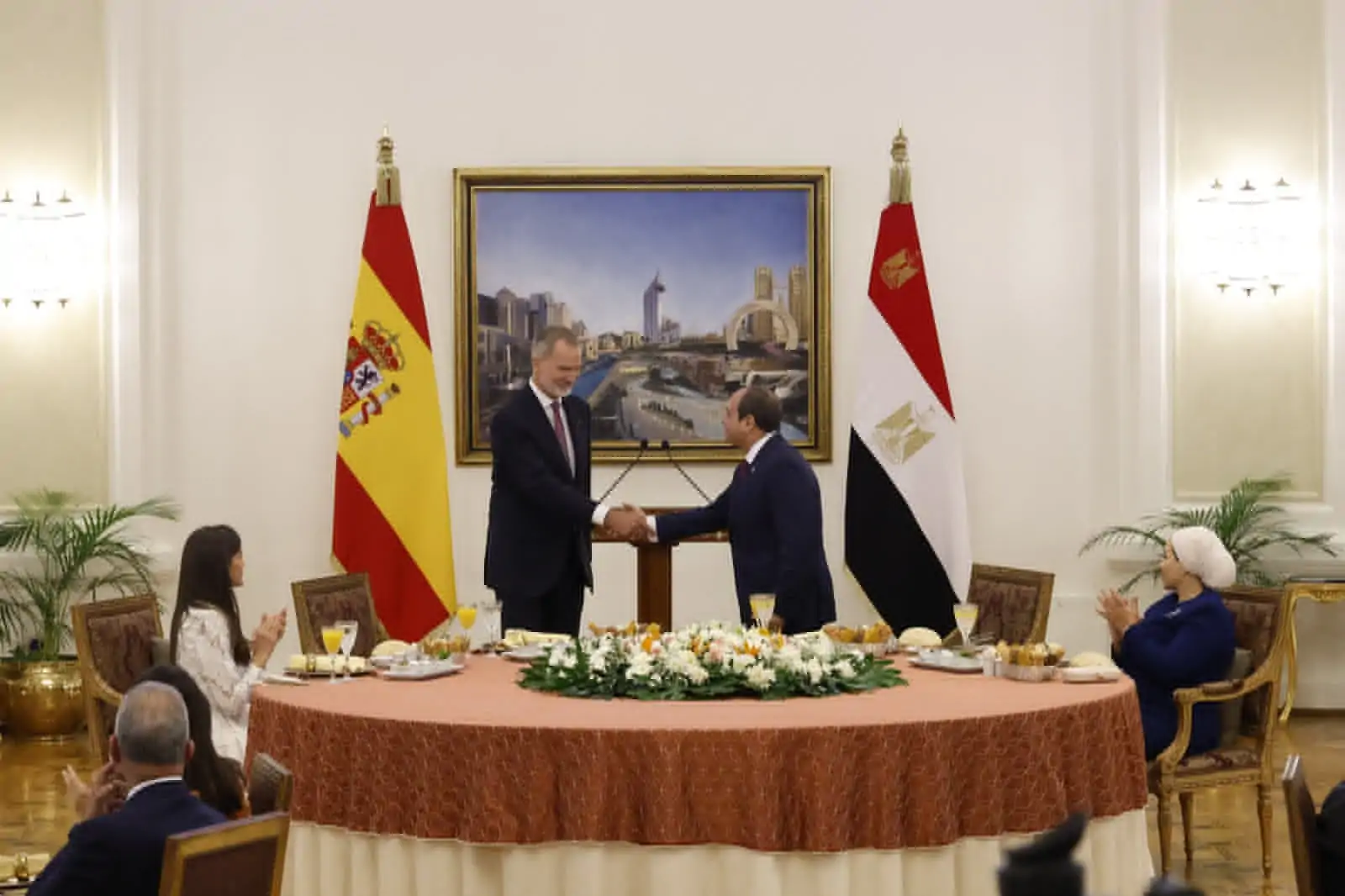 كلمة الرئيس السيسي خلال مأدبة الغداء مع ملك إسبانيا بقصر الاتحادية 2 كلمة الرئيس السيسي