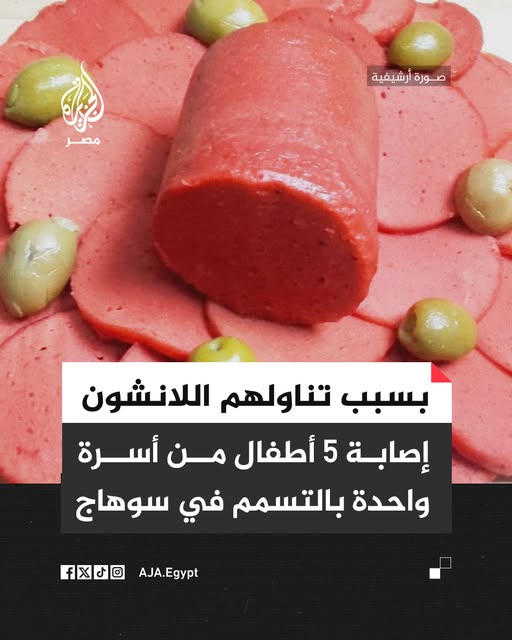 اصابة 5 أطفال بتـسمـم بسبب اللانشون في سوهاج وتحذيرات صحية 3 تـسمـم بسبب اللانشون في سوهاج