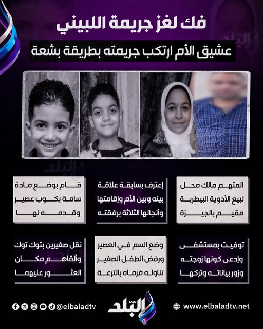 فك لغز جريمة اللبيني اعترافات المتهم بواقعة انهاء حياة أم وأولادها الثلاثة بالسم 3 جريمة اللبيني