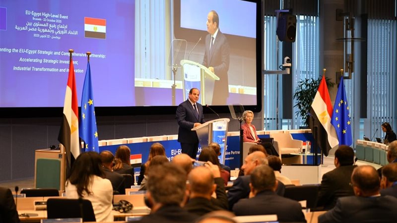 الاتحاد الأوروبي يقف احترامًا للرئيس السيسي وإشادة دولية بدور مصر في أمن واستقرار المنطقة 2 كلمة السيسي