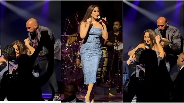 الفنانة إليسا تقلق جمهورها بموقف مفاجئ في حفل الإمارات مش قادرة تقوم 2 الفنانة إليسا