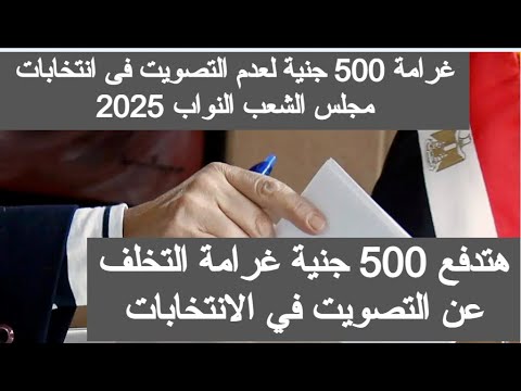انتخابات مجلس النواب غرامة 500 جنيه عقوبة التخلف عن التصويت 3 انتخابات مجلس النواب