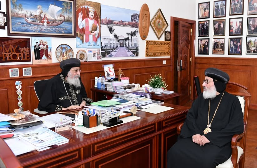 بالصور البابا تواضروس الثاني يشهد اليوم الثاني من احتفالية نيقية إيمان حي وتفاصيل لقاء قداسته ببعض الاساقفة 4 البابا يستقبل نيافة الأنبا رويس