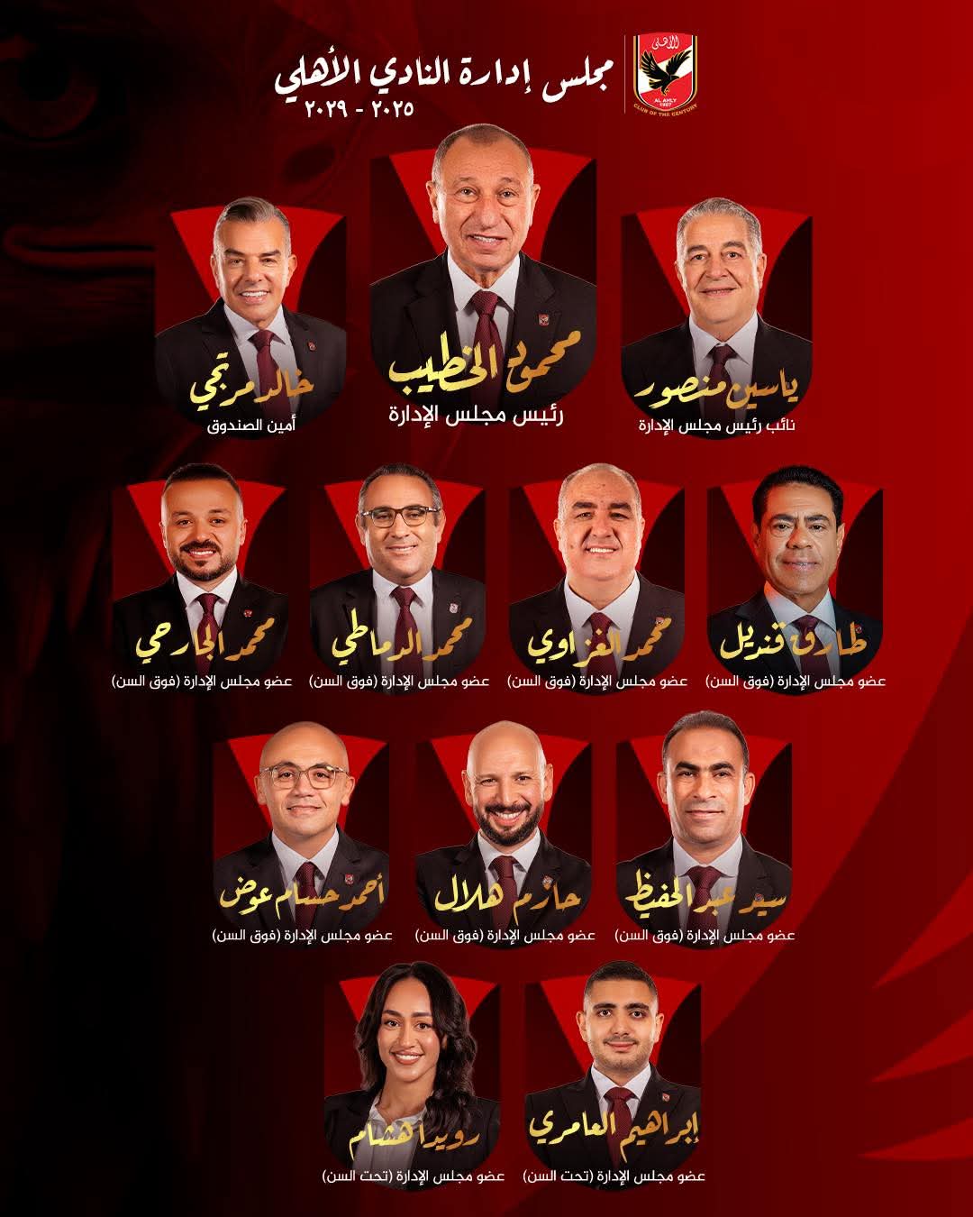 بالأسماء تعرف على مجلس إدارة الأهلي الجديد حتى عام 2029 برئاسة كابتن محمود الخطيب 2 مجلس إدارة الأهلي الجديد