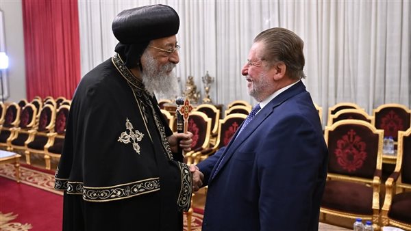 من الكاتدرائية المرقسية البابا تواضروس يستقبل محافظ البنك المركزي للتهنئة بعيد الميلاج 2 البابا تواضروس ومحافظ البنك المركزي