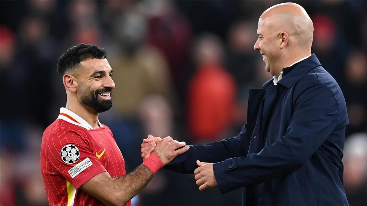سلوت يوجه رساله لصلاح عقب هزيمة المنتخب المصري أمام السنغال 4 سلوت و محمد صلاح