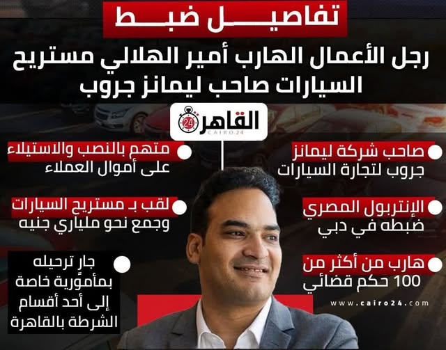 تفاصيل التحقيق مع أمير الهلالي المعروف إعلاميًا بمستريح السيارات في القاهرة الجديدة 2 أمير الهلالي نصاب الـ 2 مليار