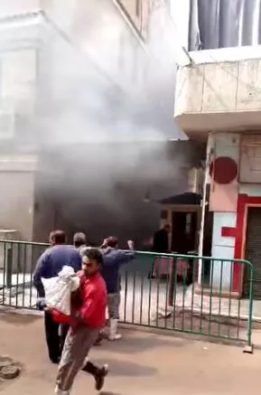 بالصور الحماية المدنية تنقذ كنيسة العذراء مريم بالحافظية بشبرا من جحيم النار 2 حريق بكنيسة العذراء مريم بالحافظية