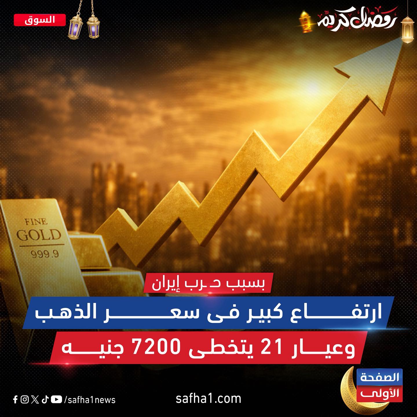 ارتفاع جنوني في سعر الذهب اليوم 1 مارس 2026 بسبب الحرب الأمريكية الإسرائيلية على إيران 2 ارتفاع سعر الذهب اليوم