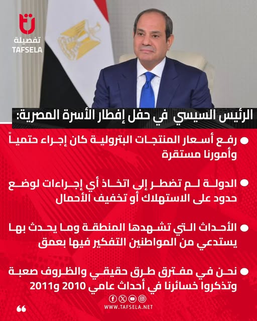 رسائل طمأنة الرئيس السيسي للمواطنين تخص الدعم والأسعار خلال الفترة القادمة 3 الرئيس السيسى