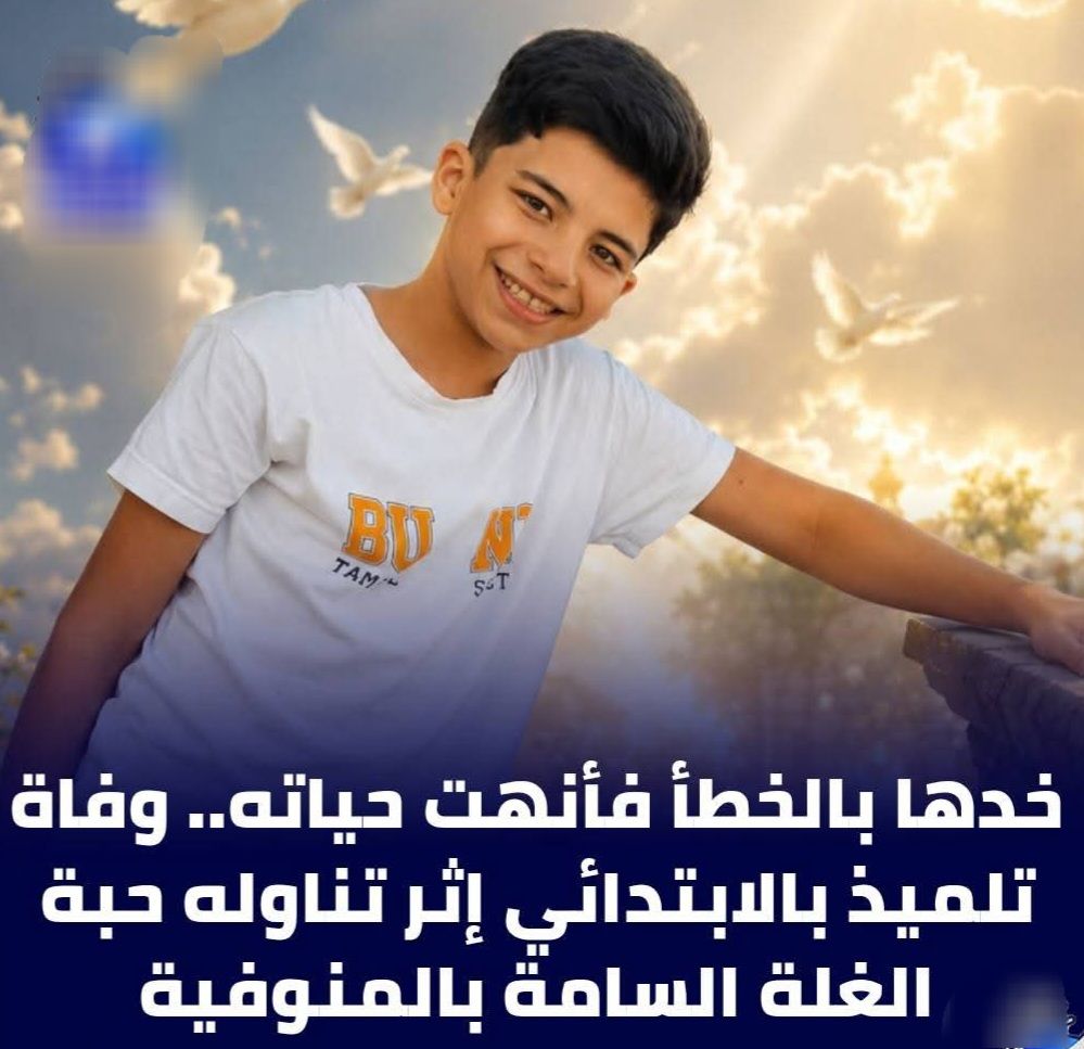 مصرع الطفل مينا سامح عادل ضحية حبة الغلة السامة لم يتجاوز الـ12 عام 3 مينا سامح عادل ضحية حبة الغلة السامة