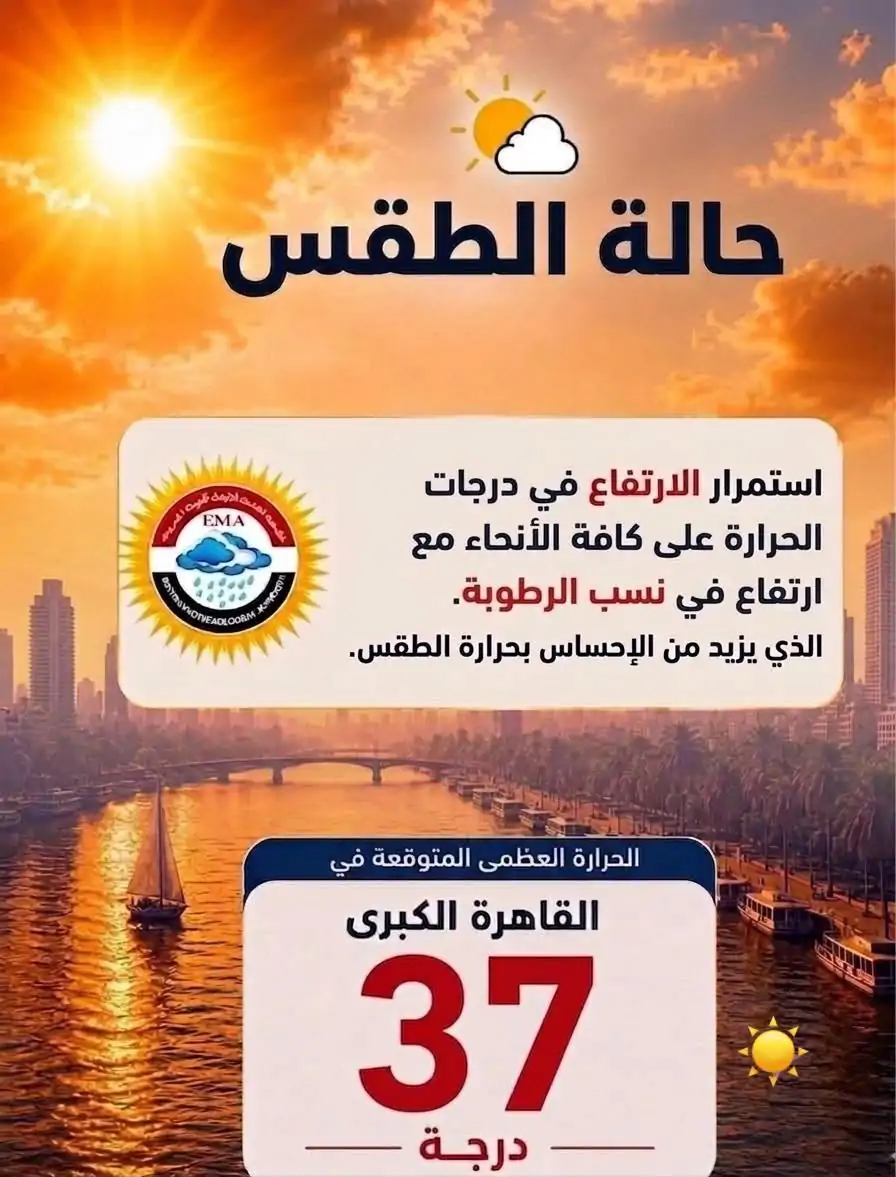 الأرصاد الجوية تصدر تعليمات مهمة للمواطنين لمواجهة الرطوبة واستمرار الأجواء شديدة الحرارة 2 الأرصاد الجوية