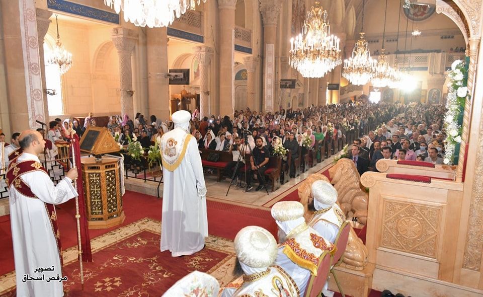 البابا تواضروس يصلي بالاسكندرية قداس عيد استشهاد القديس مارجرجس