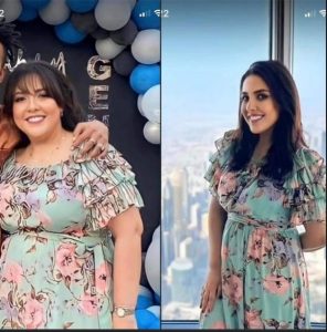 بالصور بنفس الفستان مي كساب قبل وبعد خسارة الوزن الفرق كبير 3 مي كساب قبل وبعد خسارة الوزن
