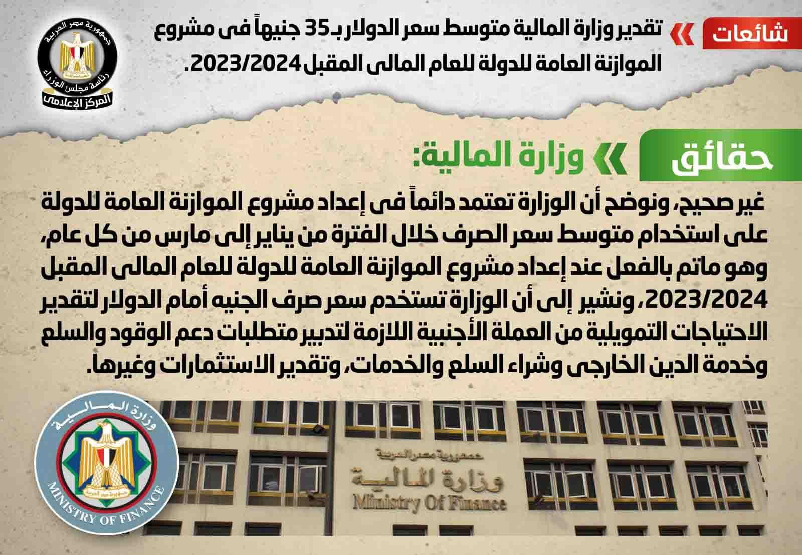 بـ 35 جنية حقيقة تقدير سعر الدولار 2023 الحكومة ترد و تحسم الأمر 4 تقدير سعر الدولار
