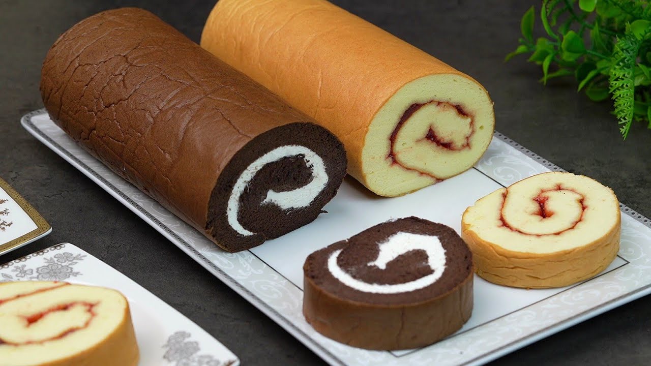 سر عمل السويسرول بالشوكولاته بالطريقة الفرنسية 2 swisroll laa