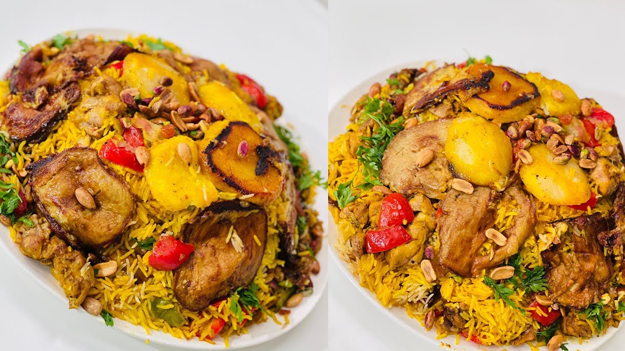 طريقة عمل المقلوبة بالدجاج بطعم لايقاوم وسر الخلطة 4 ma2loba lar