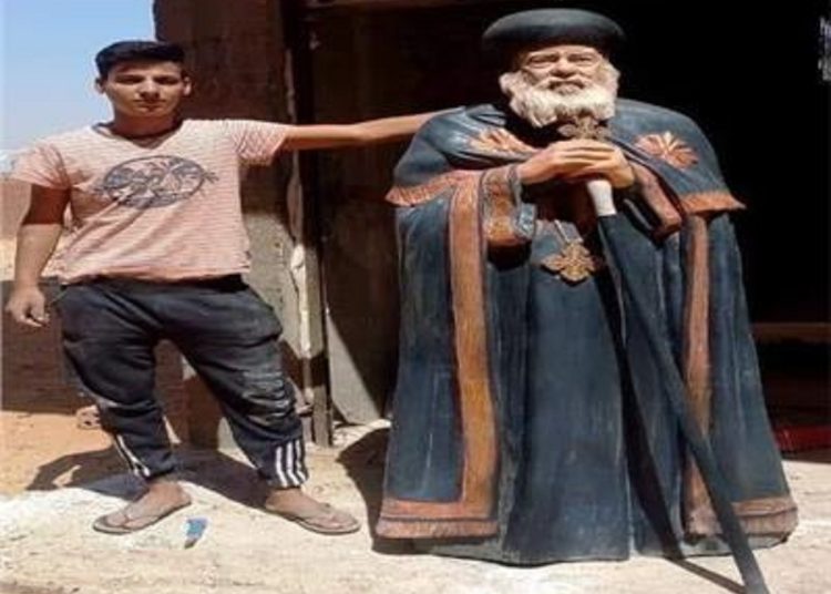 أول تعليق من نحات تمثال البابا شنودة الشاب ميشيل حنا 1 345559201 789167012567126 4796751105152949976 n 732
