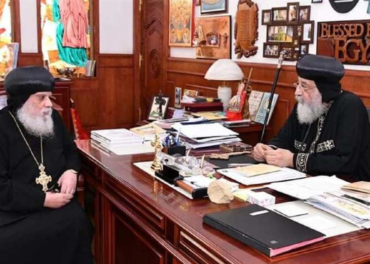 البابا تواضروس الثاني يستقبل كهنة من إيبارشيتَي الخرطوم وأم درمان و أسقف جرجا الأنبا مرقوريوس 1 345559201 789167012567126 4796751105152949976 n 101