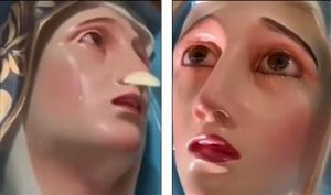 بالصورة تمثال السيدة العذراء مريم يبكي دموع داخل إحدى كنائس المكسيك 4 تمثال السيدة العذراء مريم يبكي دموع