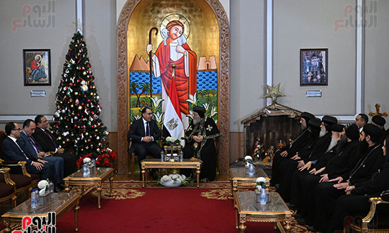 الدكتور مصطفى مدبولي يهنئ البابا تواضروس بعيد الميلاد المجيد