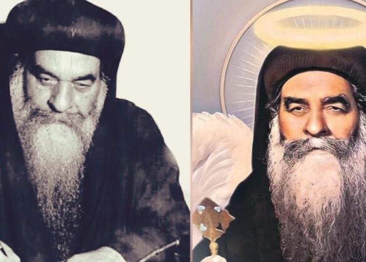 بالصورة البابا كيرلس السادس سجل لحظات على أحد جدران الدير خلال زيارته 1 ذكرى رحيل البابا كيرلس السادس