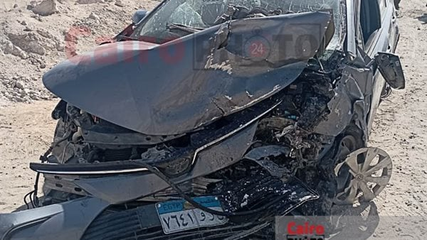الصور الاولى لحادث وفاة نائبة مجلس النواب وآخرين بتصادم الصحراوي 2 وفاة نائبة مجلس النواب