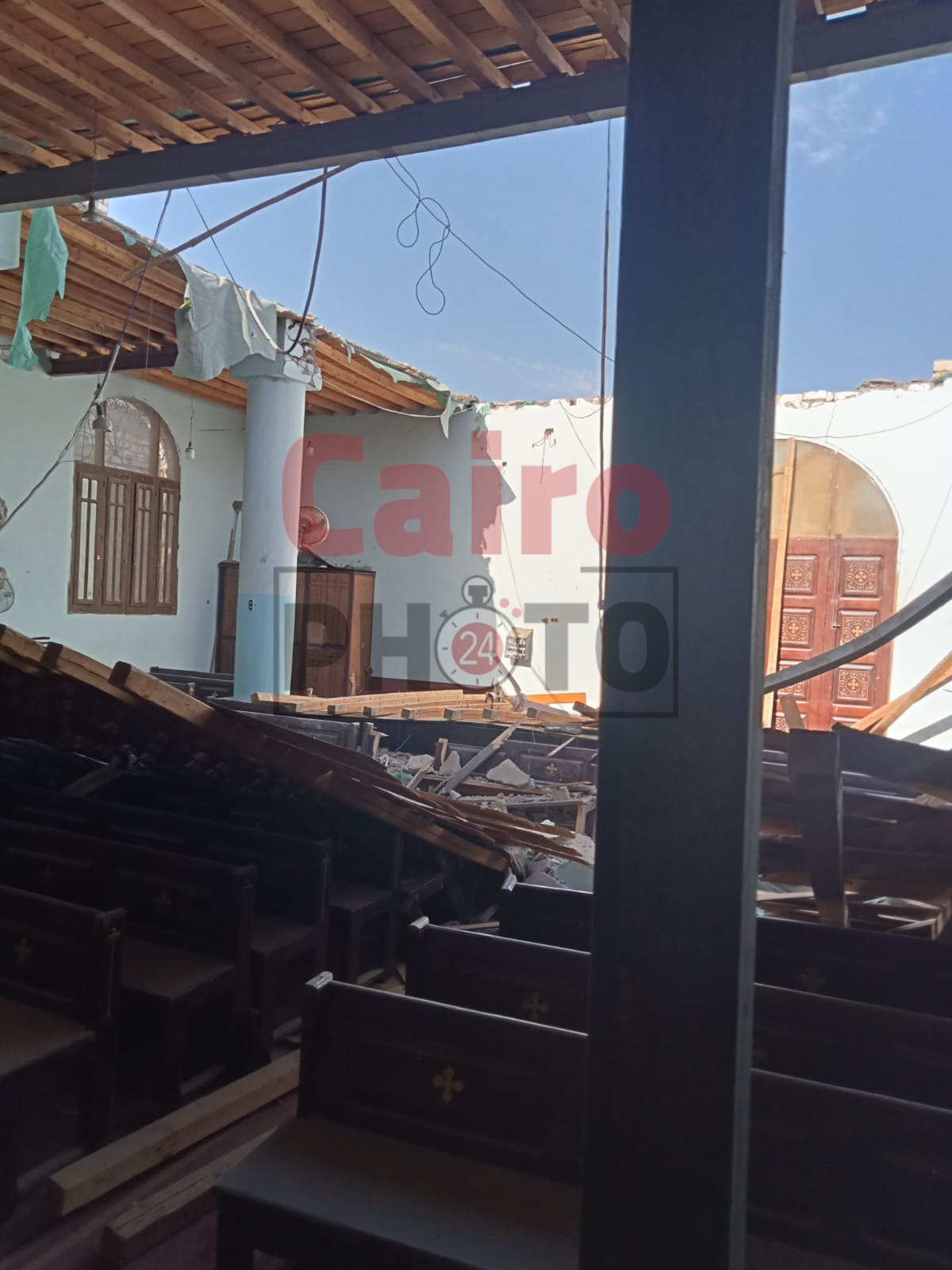 انهيار سقف كنيسة مار مرقس 