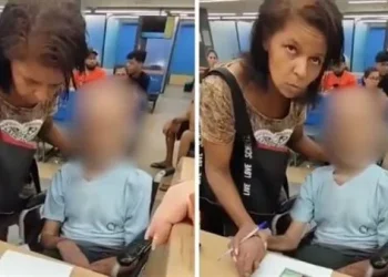 سيدة تصطحب رجل ميت إلى البنك
