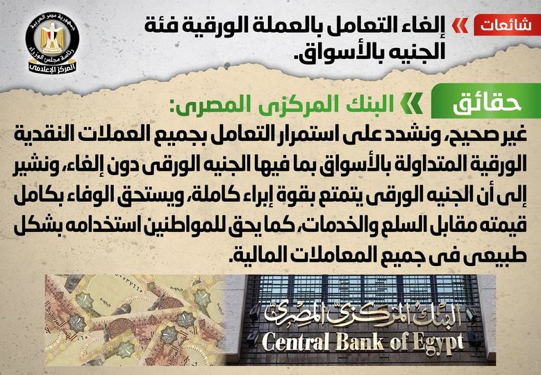 اعرف عقوبة رفض التعامل بالجنيه المصرى الورق بلغ عنه الشرطة 4 عقوبة رفض التعامل بالجنيه المصرى الورق