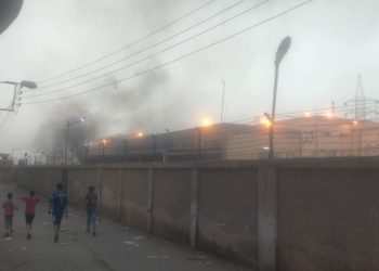 حريق محطة محولات كهرباء بالمنصورة