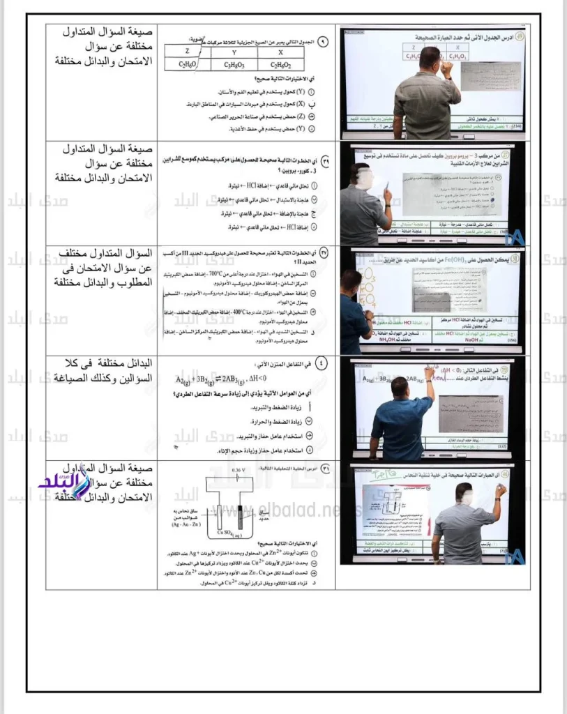 تسريب أسئلة امتحان الكيمياء للثانوية العامة التعليم تحسم الجدل وإجراء ضد مروجي الفيديوهات الكاذبة 3 التعليم تنفى تسريب أسئلة امتحان الكيمياء
