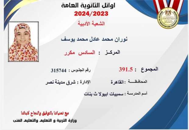 يحدث لأول مرة رسميا التعليم تنشر قائمة أوائل الثانوية العامة بعد تعديلها 7 6943399691700139176