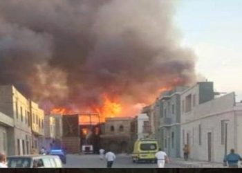 الحريق الهائل بمدينة الإنتاج الإعلامي