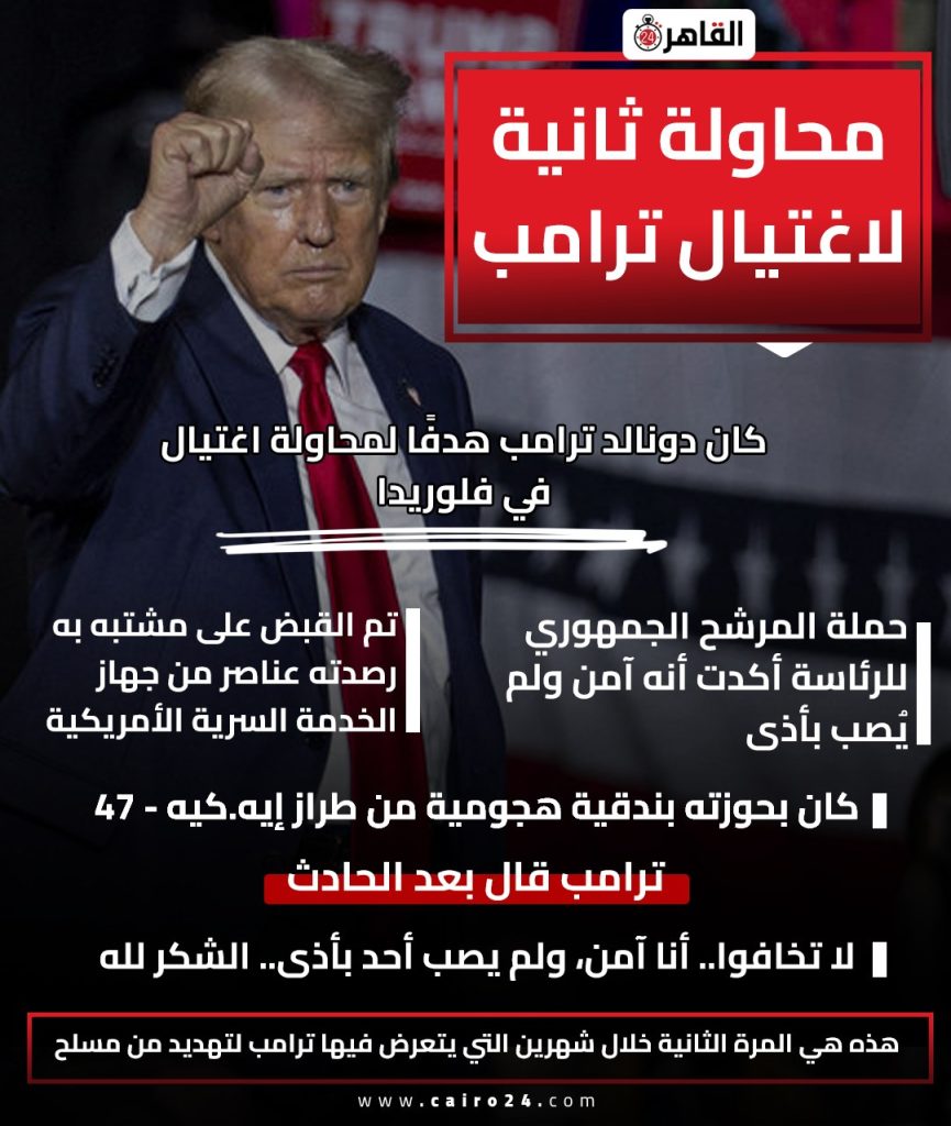 تفاصيل محاولة اغتيال ترامب للمرة الثانية تعلنها الشرطة الأمريكية 2 محاولة اغتيال ترامب للمرة الثانية