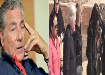 بالصور جنازة الراحل الفنان مصطفى فهمي وانهيار شقيقه حسين فهمي لحظة الوداع في مثواه الأخير