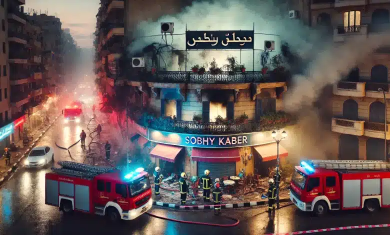 بالصور تفاصيل حريق مطعم صبحي كابر بشبرا وانباء عن اصابات 4 حريق مطعم صبحي كابر بشبرا