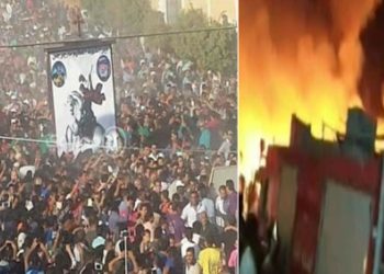 بالصور حريق محدود بدير مارجرجس بالرزيقات تزامنا مع الأحتفالات