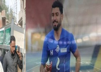 بالصور انهيار والدي الكابتن محمد شوقي لاعب نادي كفر الشيخ أثناء جنازته الشعبية بالمحلة