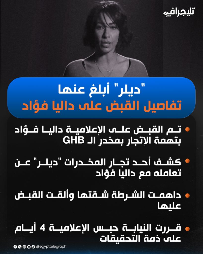 من هي داليا فؤاد المذيعة الشهيرة بعد القبض عليها بشأن حيازتها للمخدرات 2 القبض على داليا فؤاد