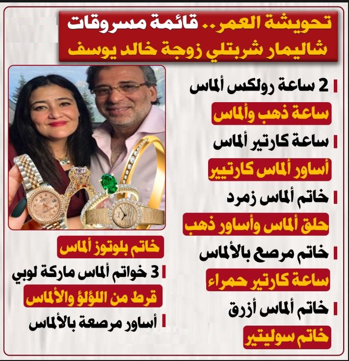 الإعلامية هالة سرحان تكشف حقيقة علاقتها ب قضية سرقة مجوهرات زوجة خالد يوسف 3 قائمة مسروقات زوجة خالد يوسف