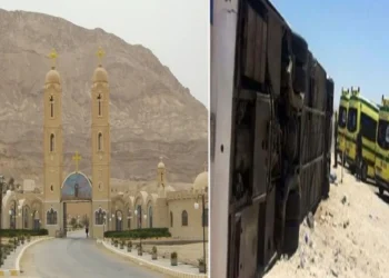 عاجل حادث انقلاب أتوبيس في طريقه إلى دير الأنبا أنطونيوس كان ينقل 50 راكبا