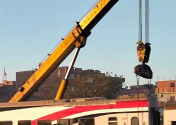 بالصور تفاصيل خروج قطار عن القضبان قويسنا تشهد حادث مفاجئ