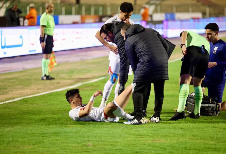 ضربة ثلاثية لنادي الزمالك الجهاز الطبي يوضح حالة المصابين عقب الفوز على إنبي 3 إصابة لاعب نادي الزمالك الجفالي