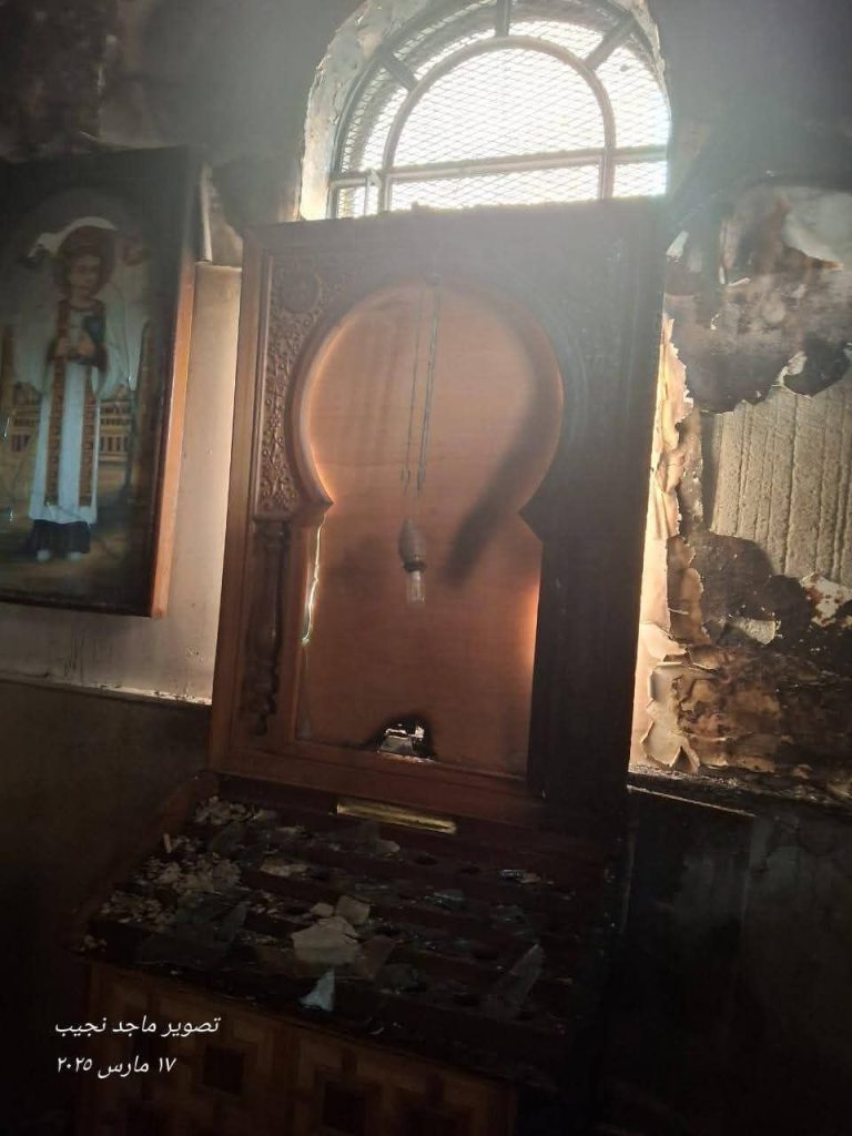 بالصور بيان مطرانية شبرا الخيمة بشأن حريق كنيسة قليوب 3 حريق كنيسة قليوب