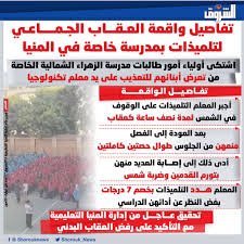 أقدام متورمة وضربات شمس واقعة عقاب جماعي لتلميذات داخل مدرسة تغضب أولياء الأمور 4 واقعة عقاب جماعي بالمنيا