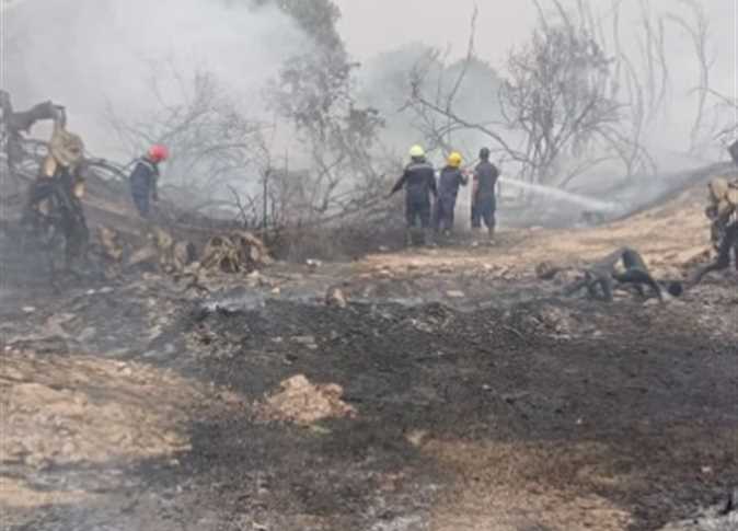 ساعة من الهلع والدفع بأكثر من 5 سيارات إسعاف للسيطرة على حرائق مزرعة الجذام في الخانكة 2 حرائق مزرعة الجذام في الخانكة